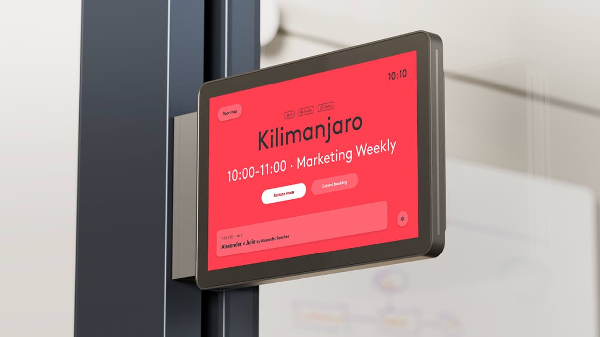 Room Booking System: Calendar-integrated scheduling with real-time availability displays, automated AV power management, and double-booking prevention